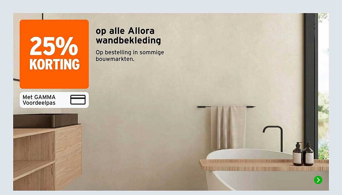 25% KORTING op alle Allora wandbekleding