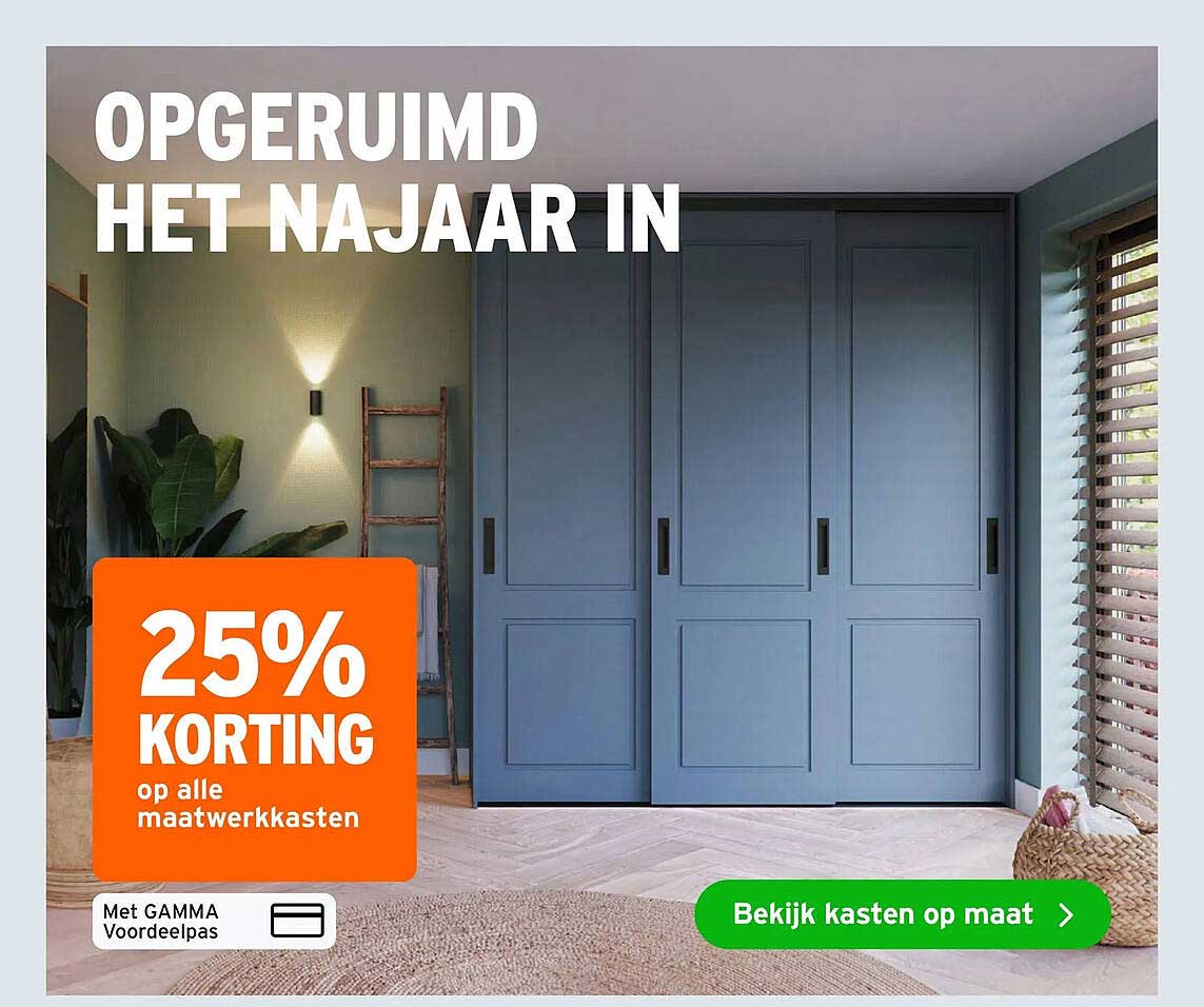 25% korting op alle maatwerkkasten