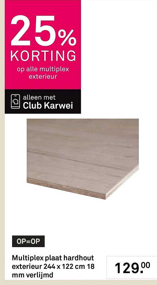 25% KORTING op alle multiplex exterior