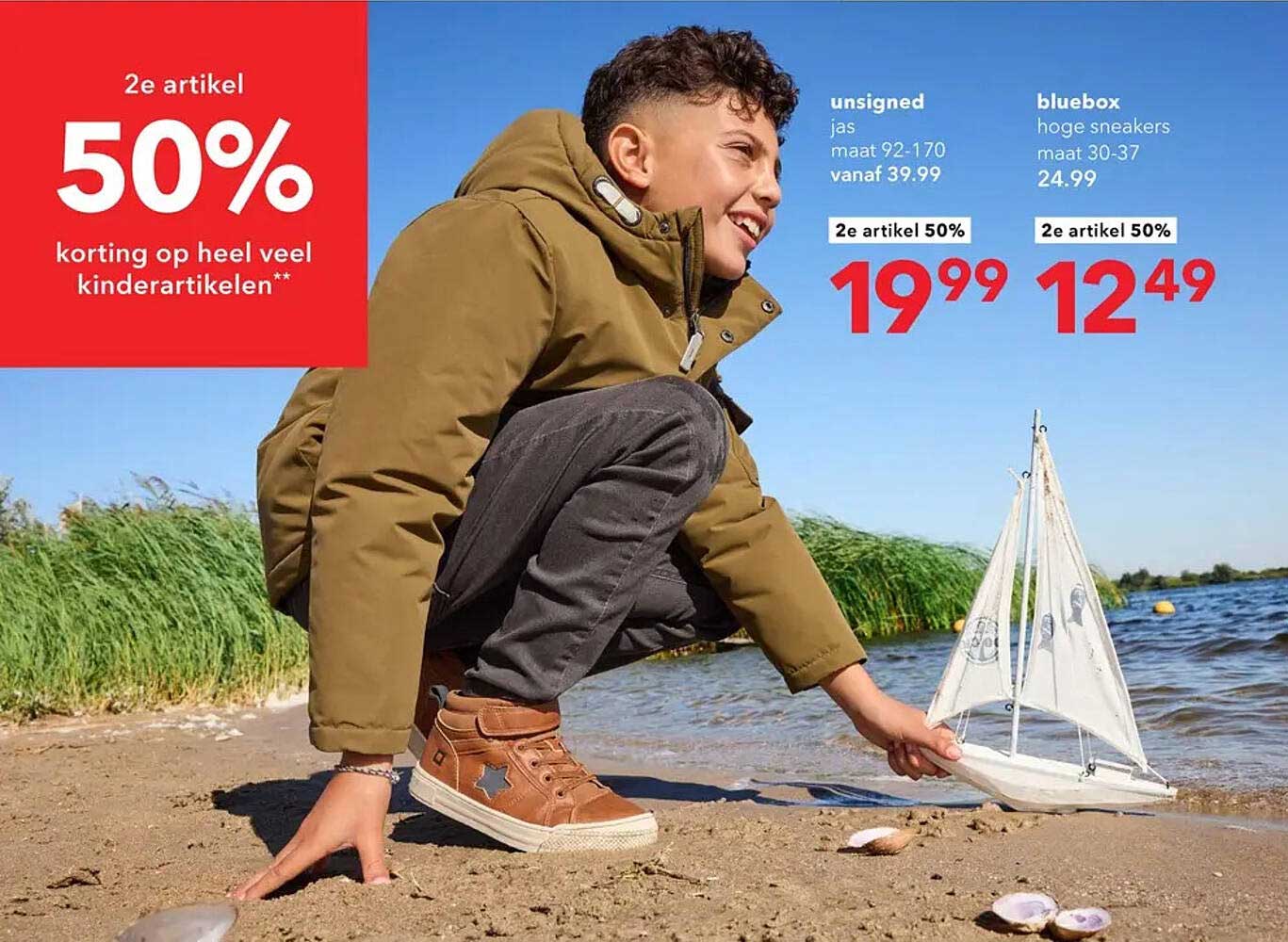 2e artikel 50% korting op heel veel kindartikelen**