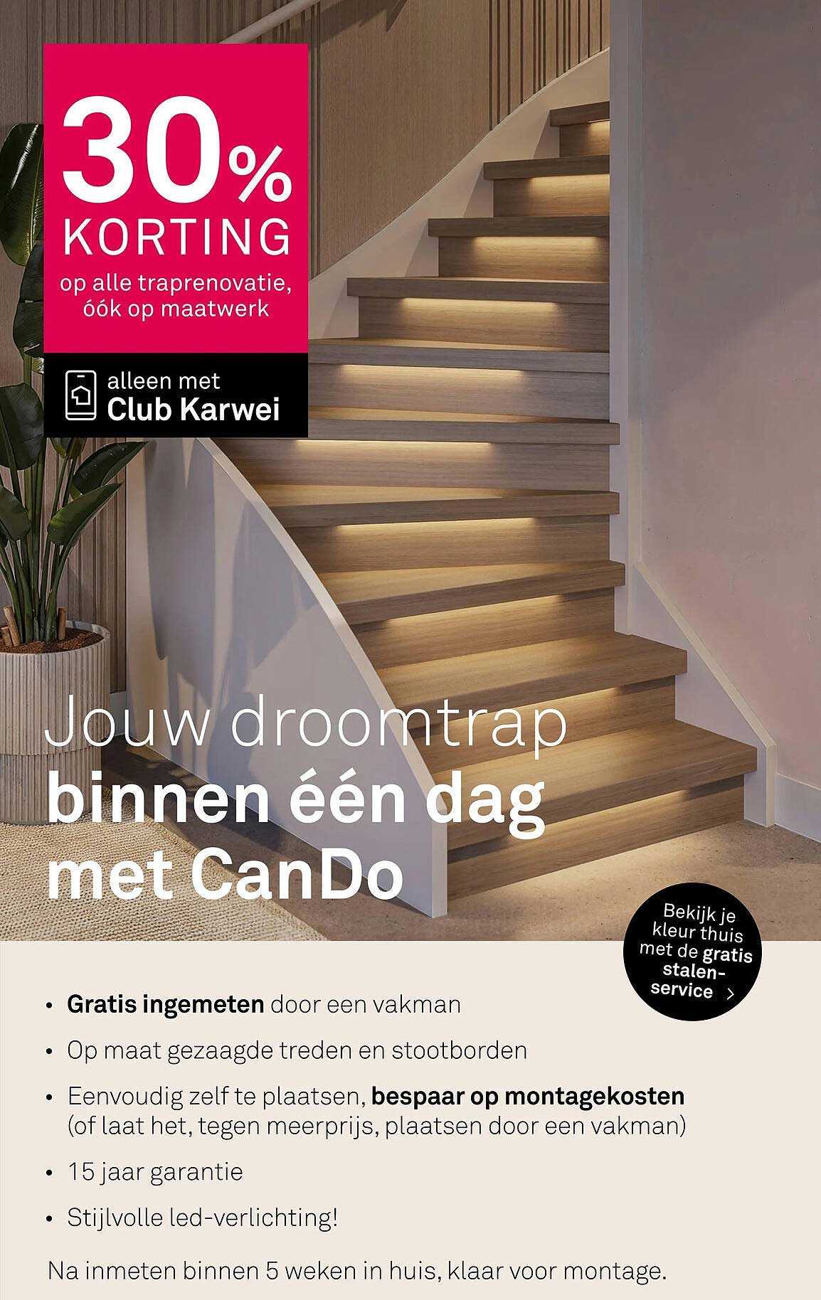 30% KORTING op alle traprenovatie, óók op maatwerk