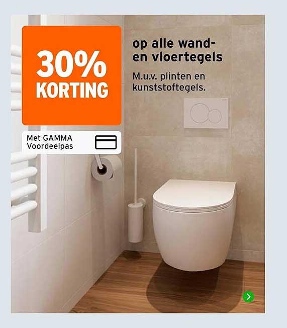 30% KORTING op alle wand- en vloertegels