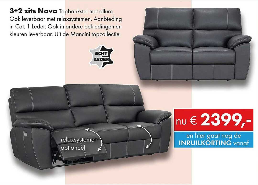 3+2 zits Nova Topbankstel met allure