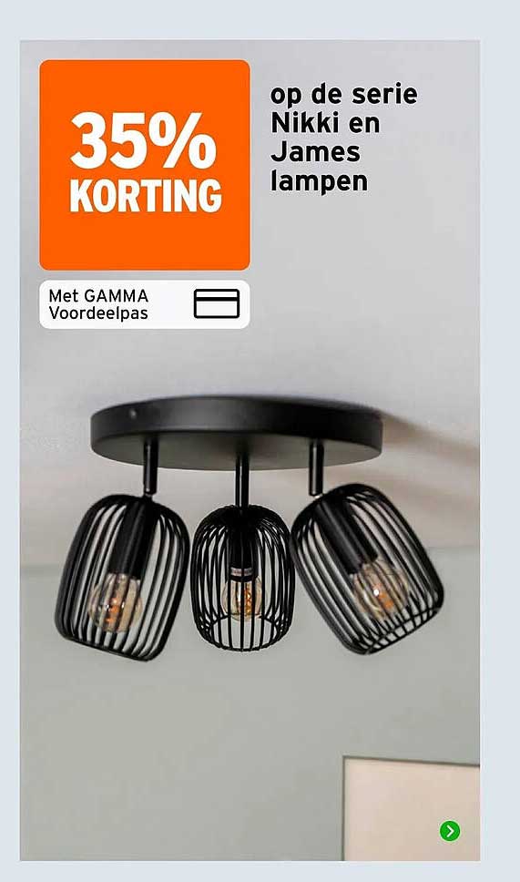 35% KORTING op de serie Nikki en James lampen