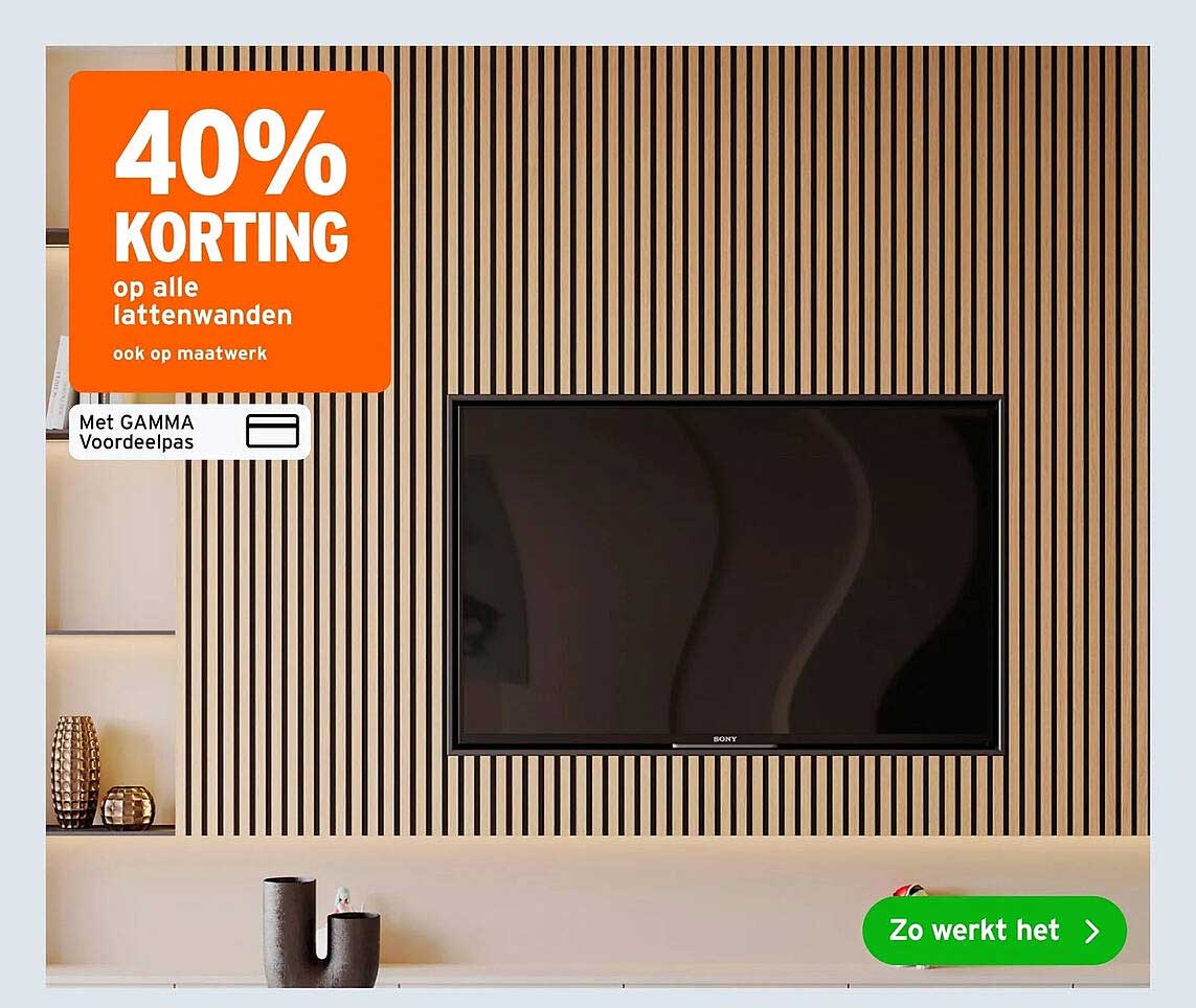 40% KORTING op alle lattenwanden ook op maatwerk