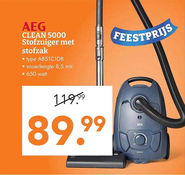AEG CLEAN 5000 Stofzuiger met stofzak FEESTPRIJS
