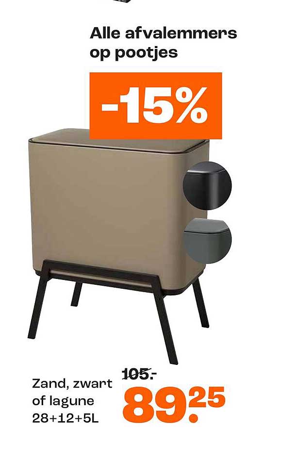 Alle afvalemmers op pootjes -15%