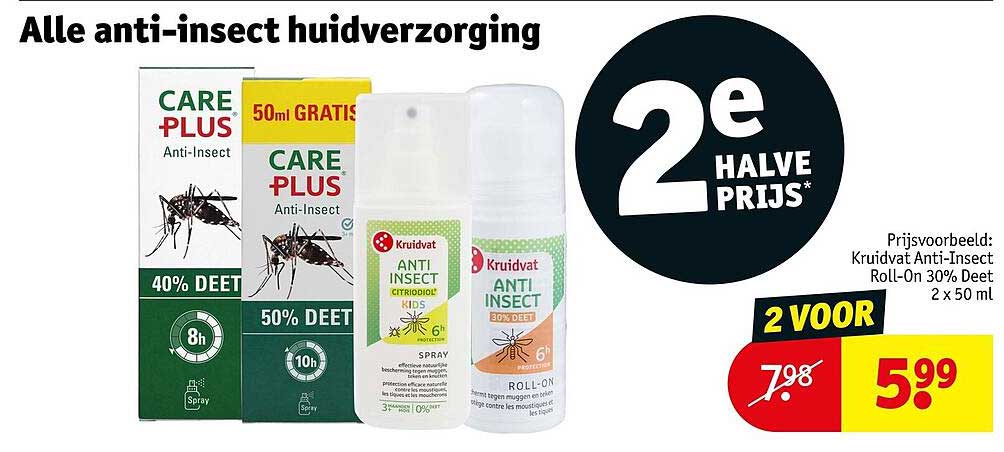 Alle anti-insect huidverzorging 2e halve prijs