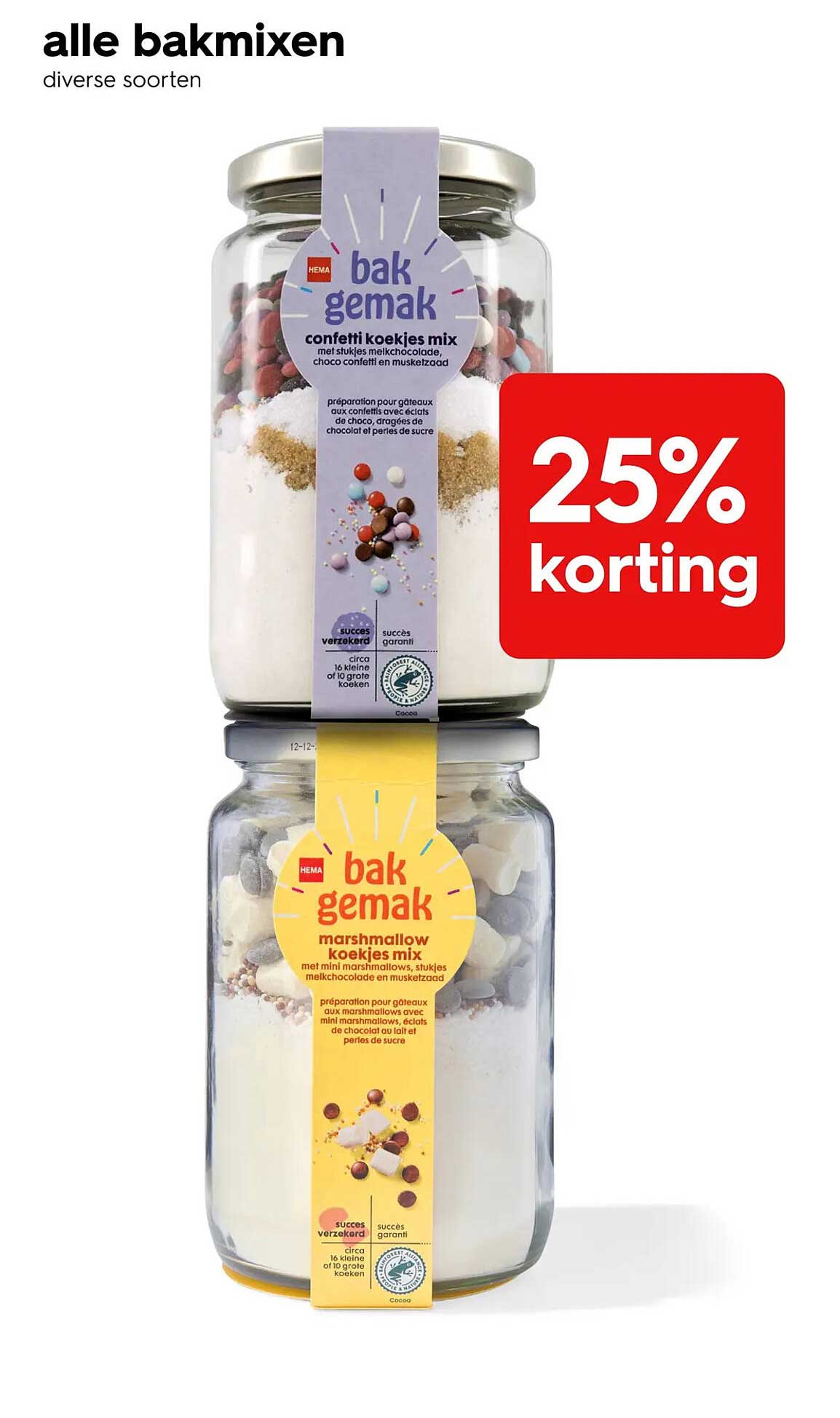 alle bakmixen diverse soorten 25% korting