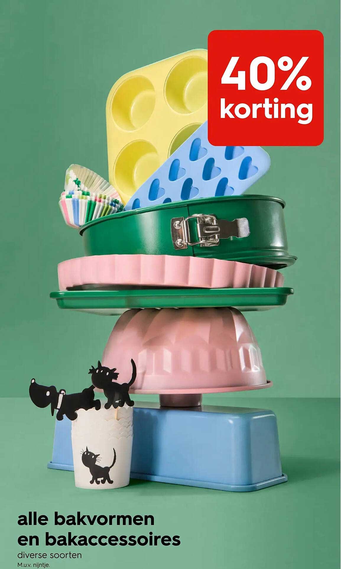alle bakvormen en bakaccessoires 40% korting