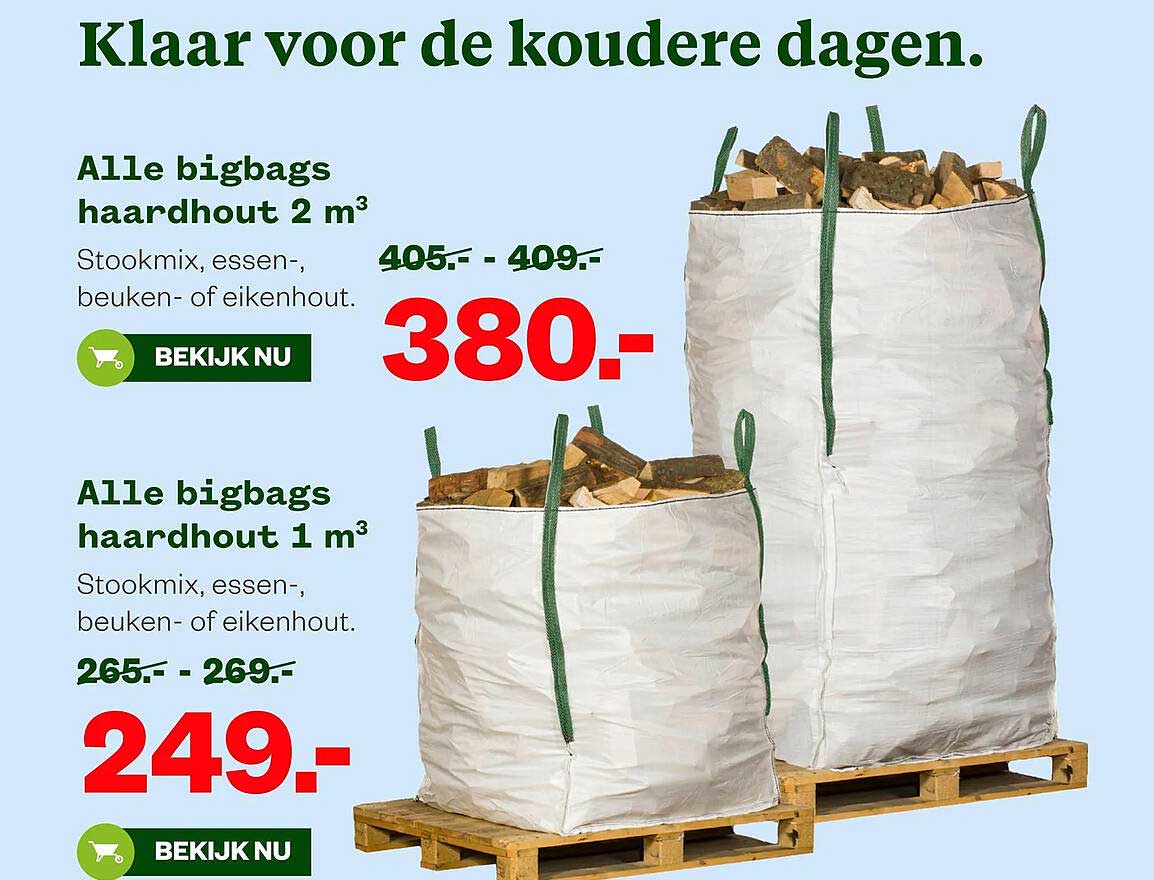 Alle bigbags haardhout 2 m³