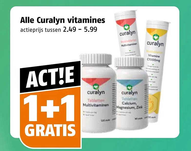 Alle Curalyn vitamines 1+1 GRATIS