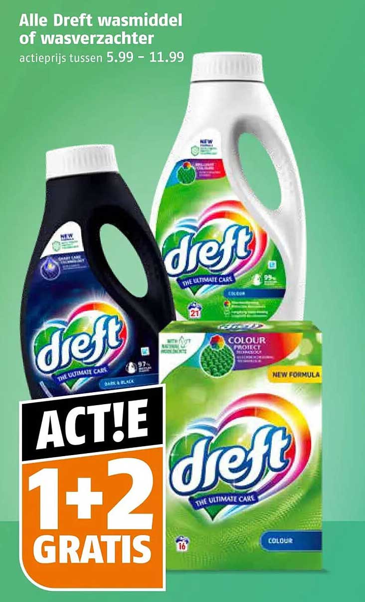 Alle Dreft wasmiddel of wasverzachter 1+2 GRATIS