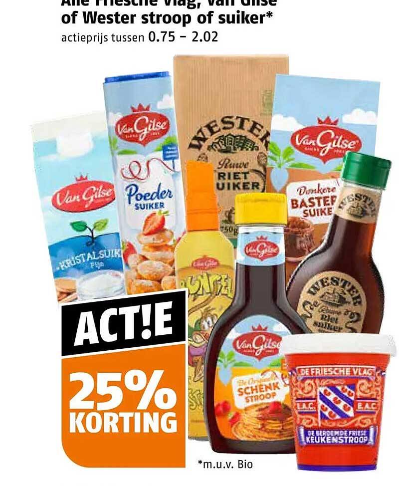 Alle friese vlag, van gilse of Wester stroop of suiker* 25% korting