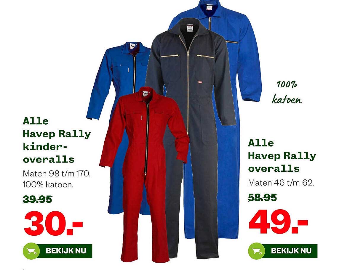 Alle Havep Rally kinder-overalls