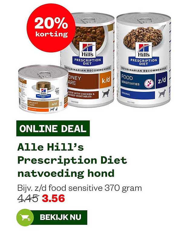 Alle Hill's Prescription Diet natvoeding hond