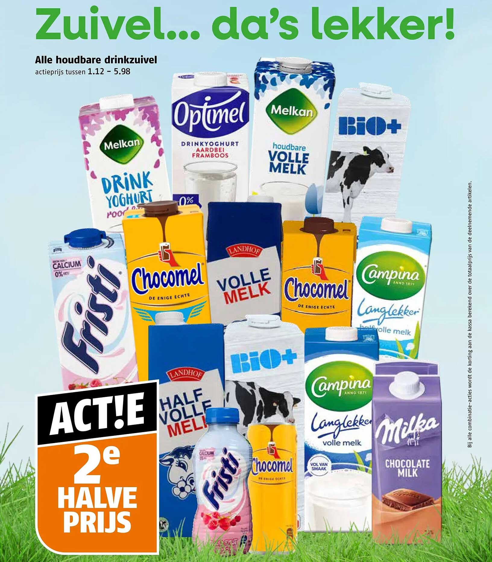 Alle houdbare drinkzuivel 2e halve prijs