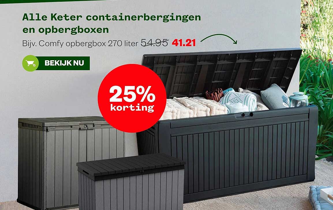 Alle Keter containerbergingen en opbergboxen