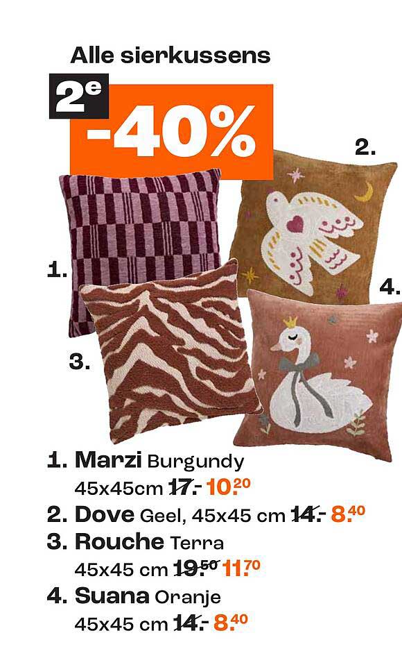 Alle sierkussens 2e -40%