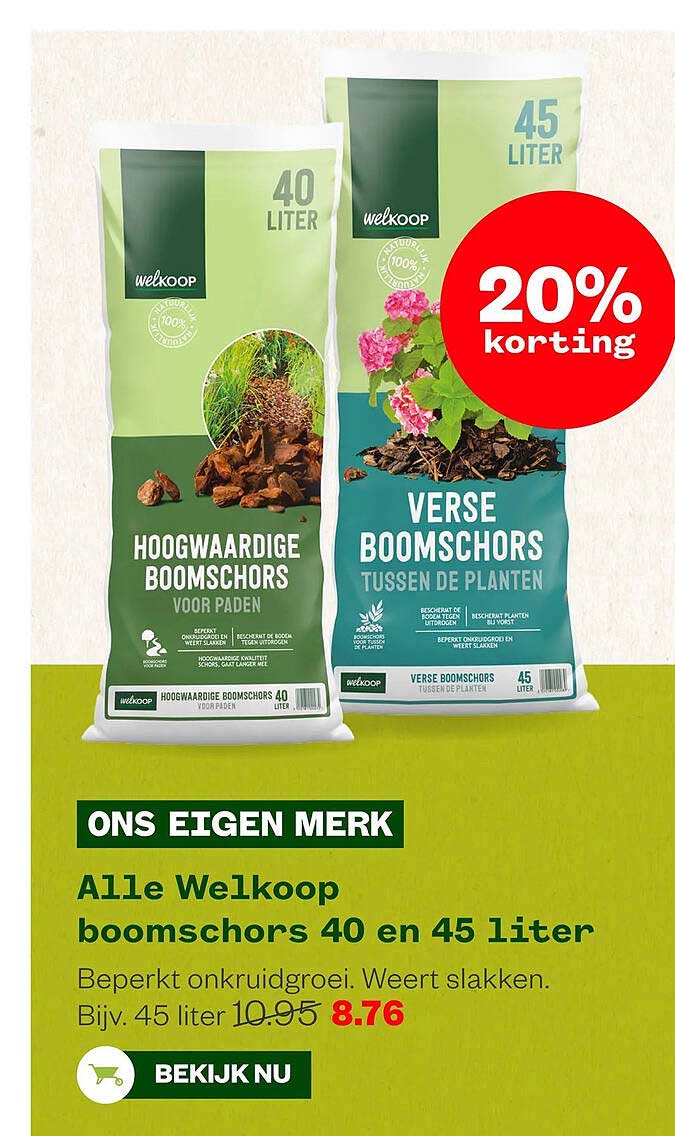 Alle Welkoop boomschors 40 en 45 liter
