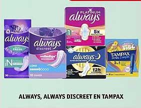 ALWAYS, ALWAYS DISCREET EN TAMPAX