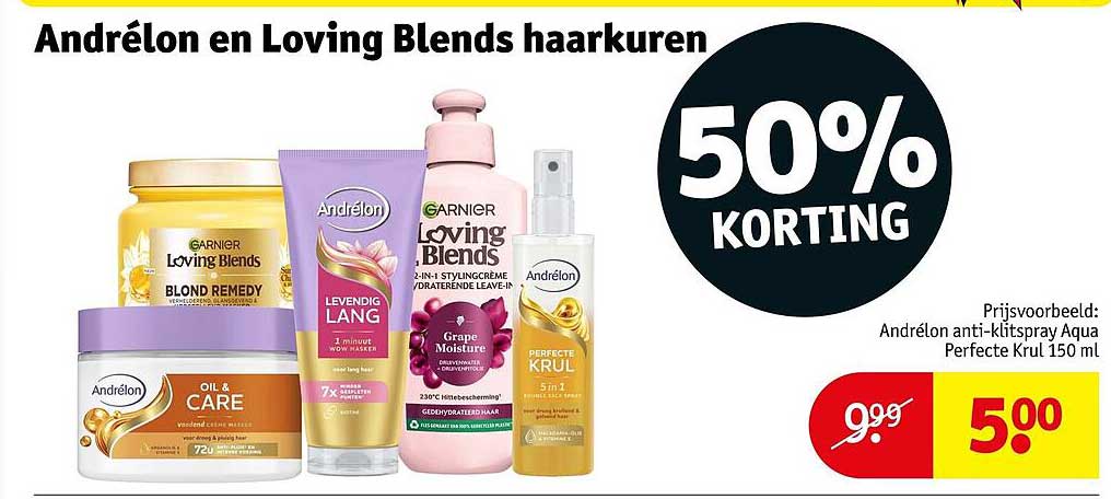 Andrélon en Loving Blends haarkuren 50% korting