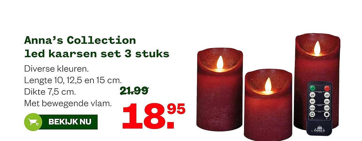 Anna’s Collection led kaarsen set 3 stuks