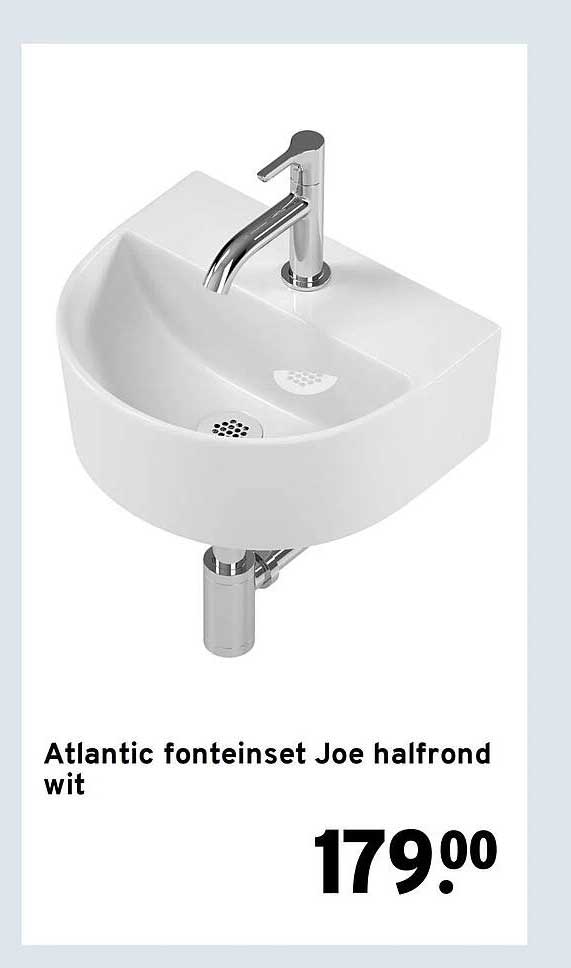 Atlantic fonteineset Joe halfrond wit