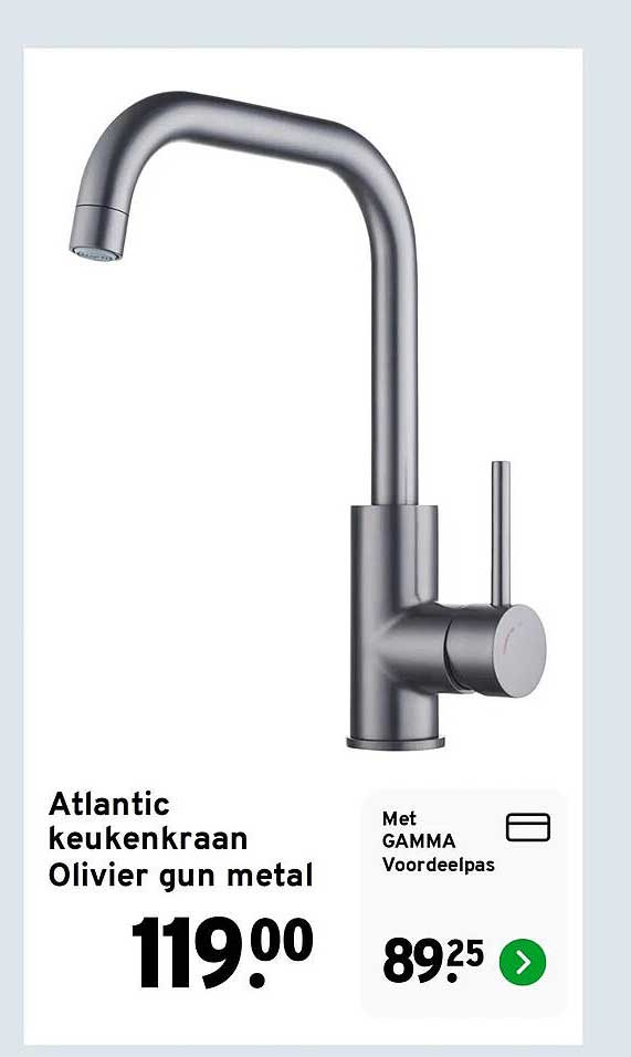 Atlantic keukenkraan Olivier gun metal