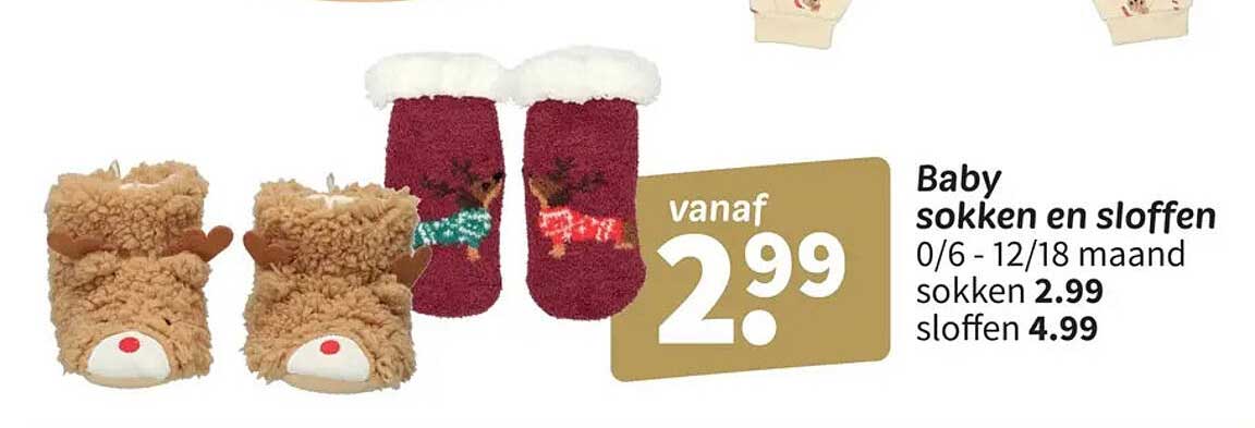 Baby sokken en sloffen 0/6 - 12/18 maand