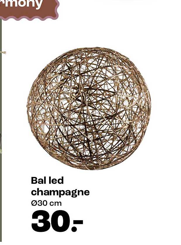 Bal led champagne Ø30 cm