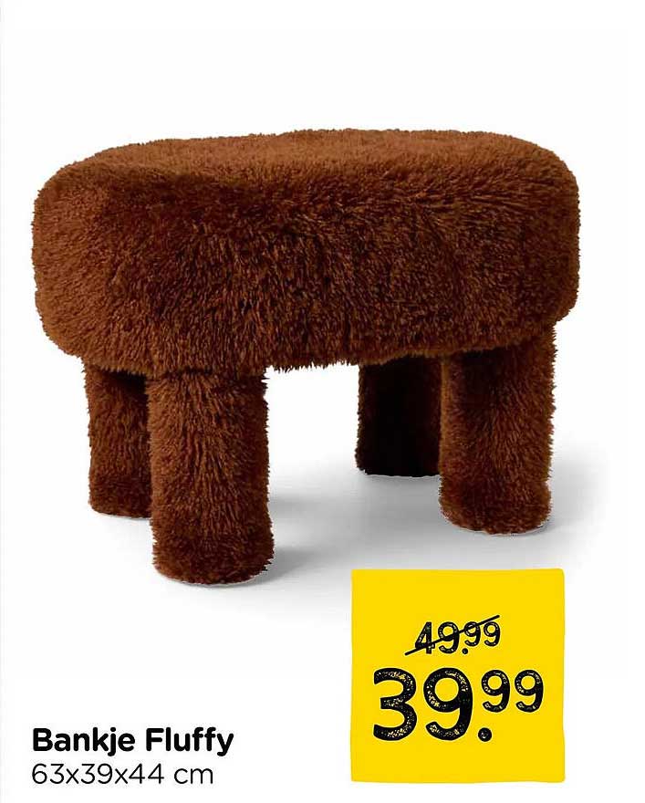Bankje Fluffy 63x39x44 cm