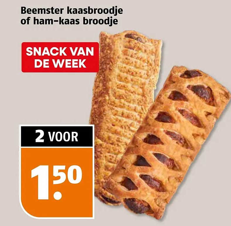 Beemster kaasbroodje of ham-kaas broodje