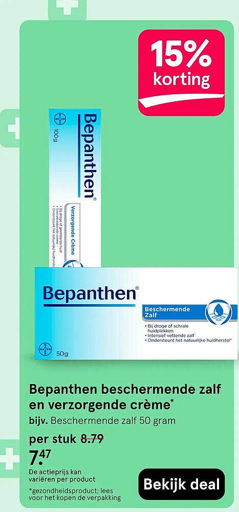 Bepanthen beschermende zalf en verzorgende crème* 15% korting