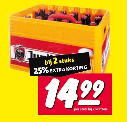 bij 2 stuks 25% EXTRA KORTING 14,99 per stuk bij 2 kratten
