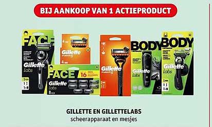 Bij aankoop van 1 actieproduct Gillette en GilletteLabs scheerapparaat en mesjes