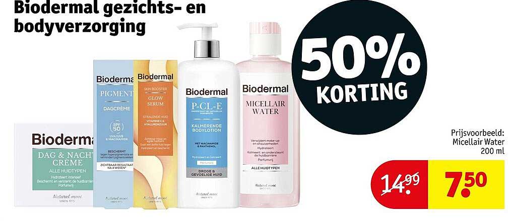 Biodermal gezichts- en bodyverzorging 50% KORTING