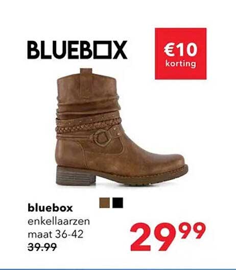BLUEBOX enkellaarzen maat 36-42 €10 korting