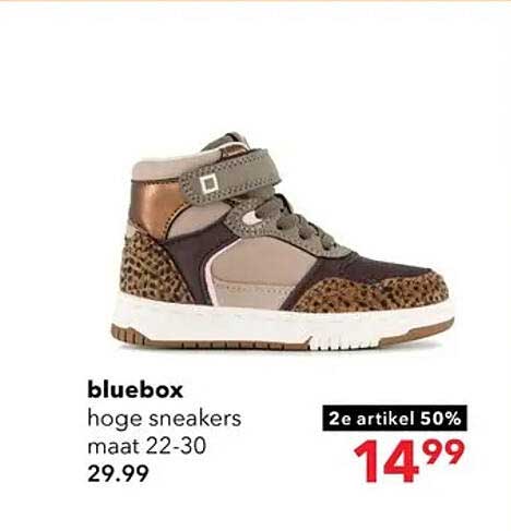 bluebox hoge sneakers maat 22-30 2e artikel 50%