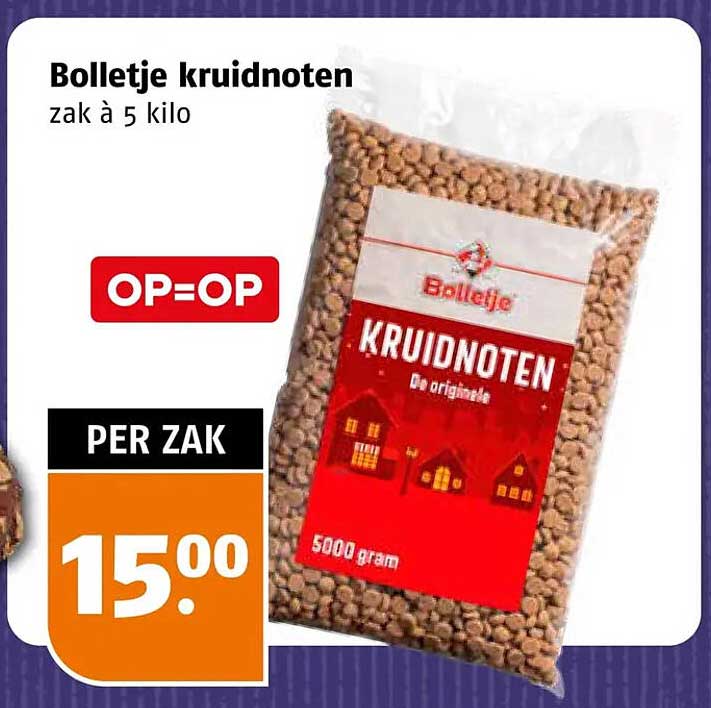 Bolletje kruidnoten zak à 5 kilo OP=OP