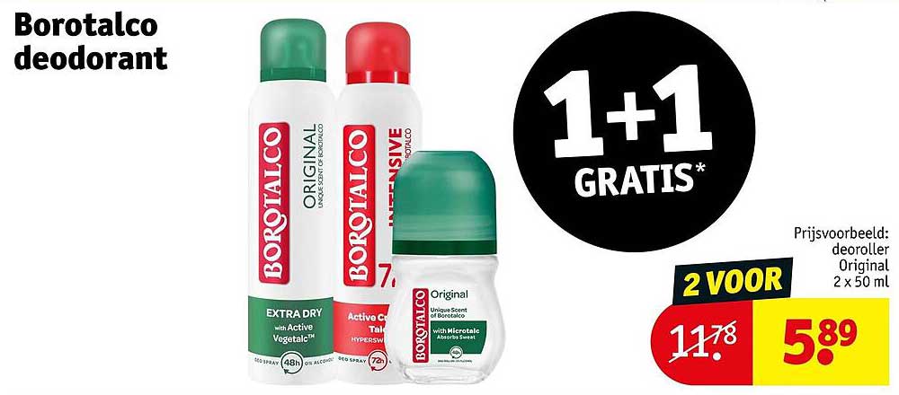 Borotalco deodorant 1+1 GRATIS*