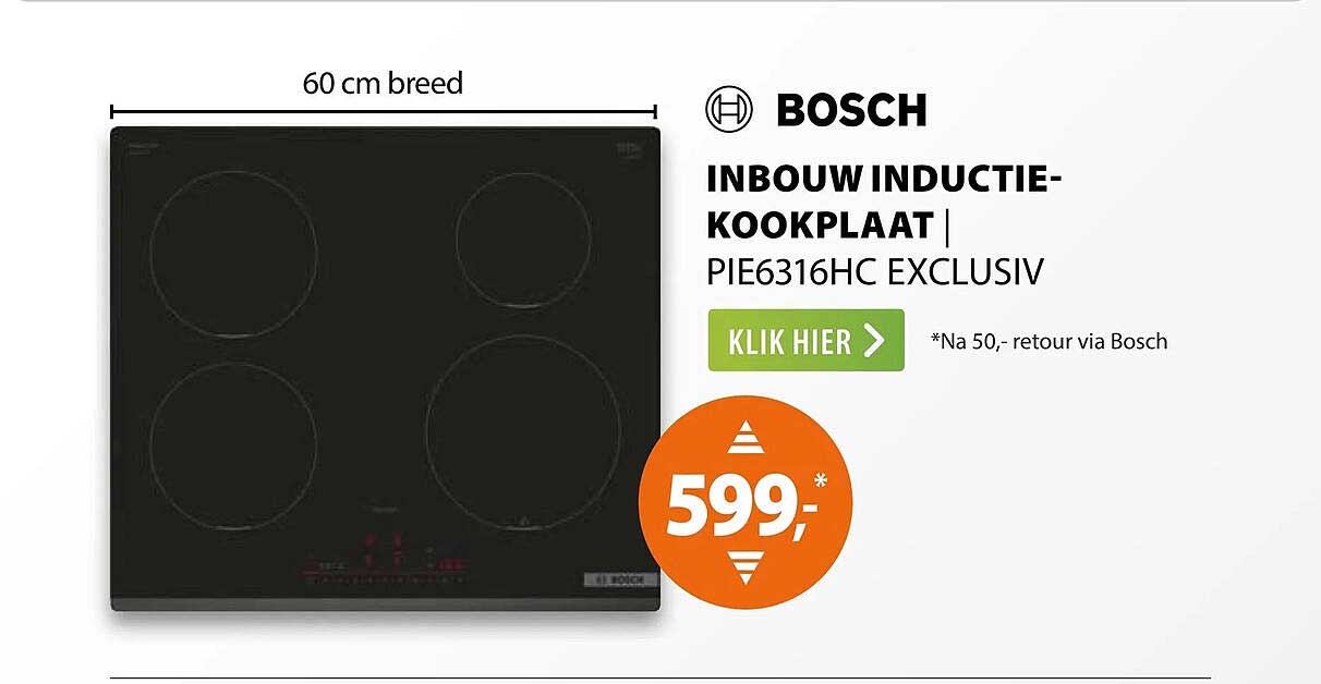 BOSCH INBOUW INDUCTIE-KOOKPLAAT PIE6316HC EXCLUSIV