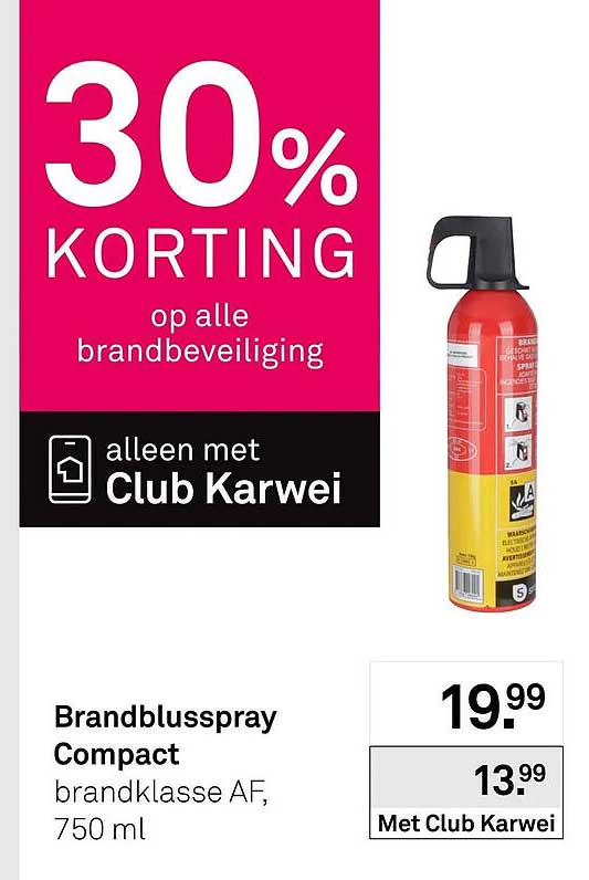 Brandblusspray Compact brandklasse AF, 750 ml 30% KORTING op alle brandbeveiliging alleen met Club Karwei