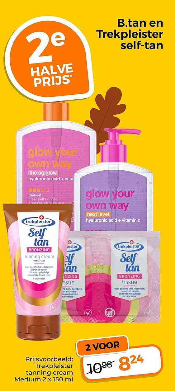 B.tan en Trekpleister self-tan 2e halve prijs