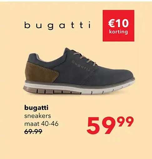bugatti sneakers maat 40-46 €10 korting