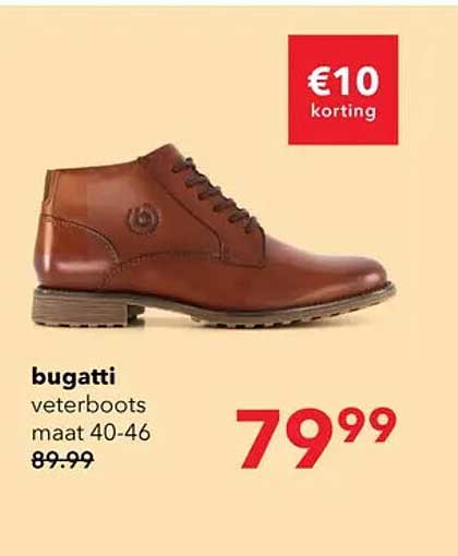 bugatti veterboots maat 40-46 €10 korting