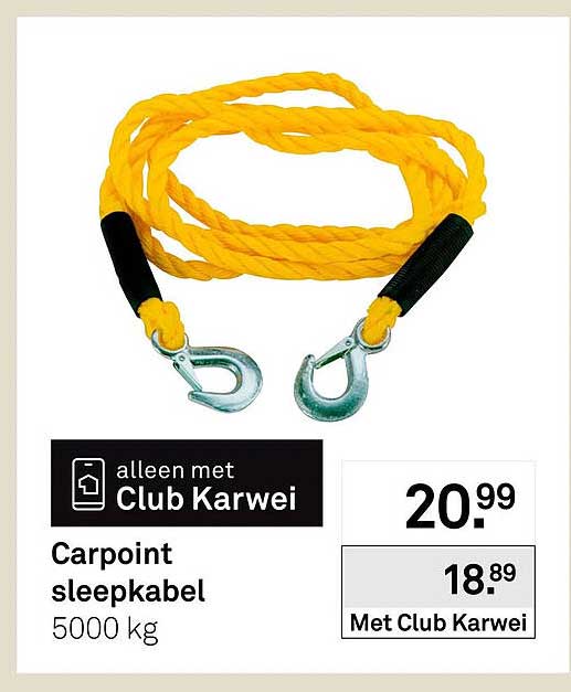 Carpoint sleepkabel 5000 kg