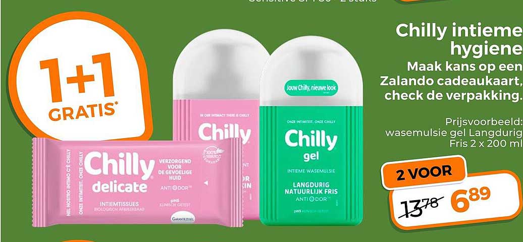 Chilly intieme hygiene 1+1 gratis