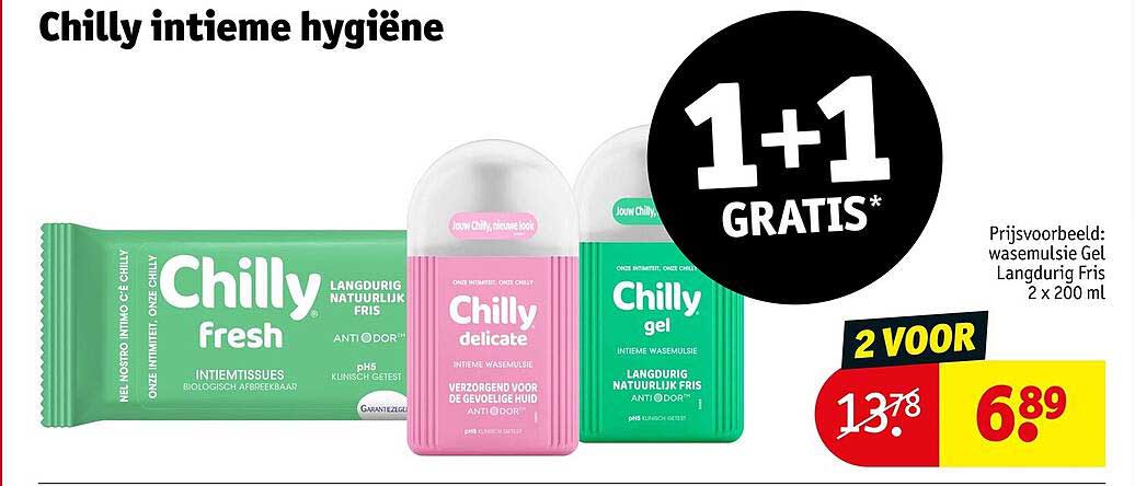 Chilly intieme hygiëne 1+1 GRATIS*
