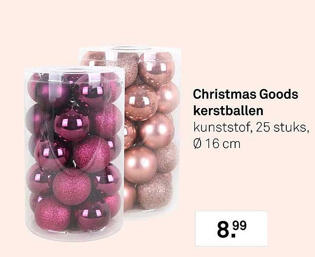 Christmas Goods kerstballen kunststof, 25 stuks, Ø 16 cm